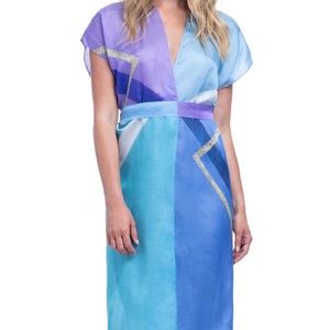 Gottex silk blend beach dress kimono cover up NWT